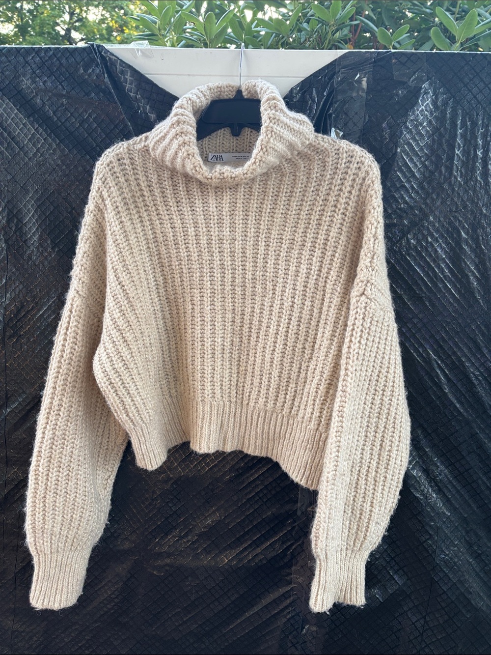 Zara Beige Chunky Turtleneck Sweater